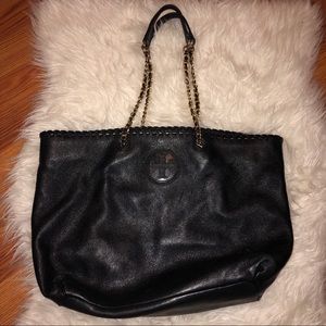 Tory Burch leather tote with gold chain straps